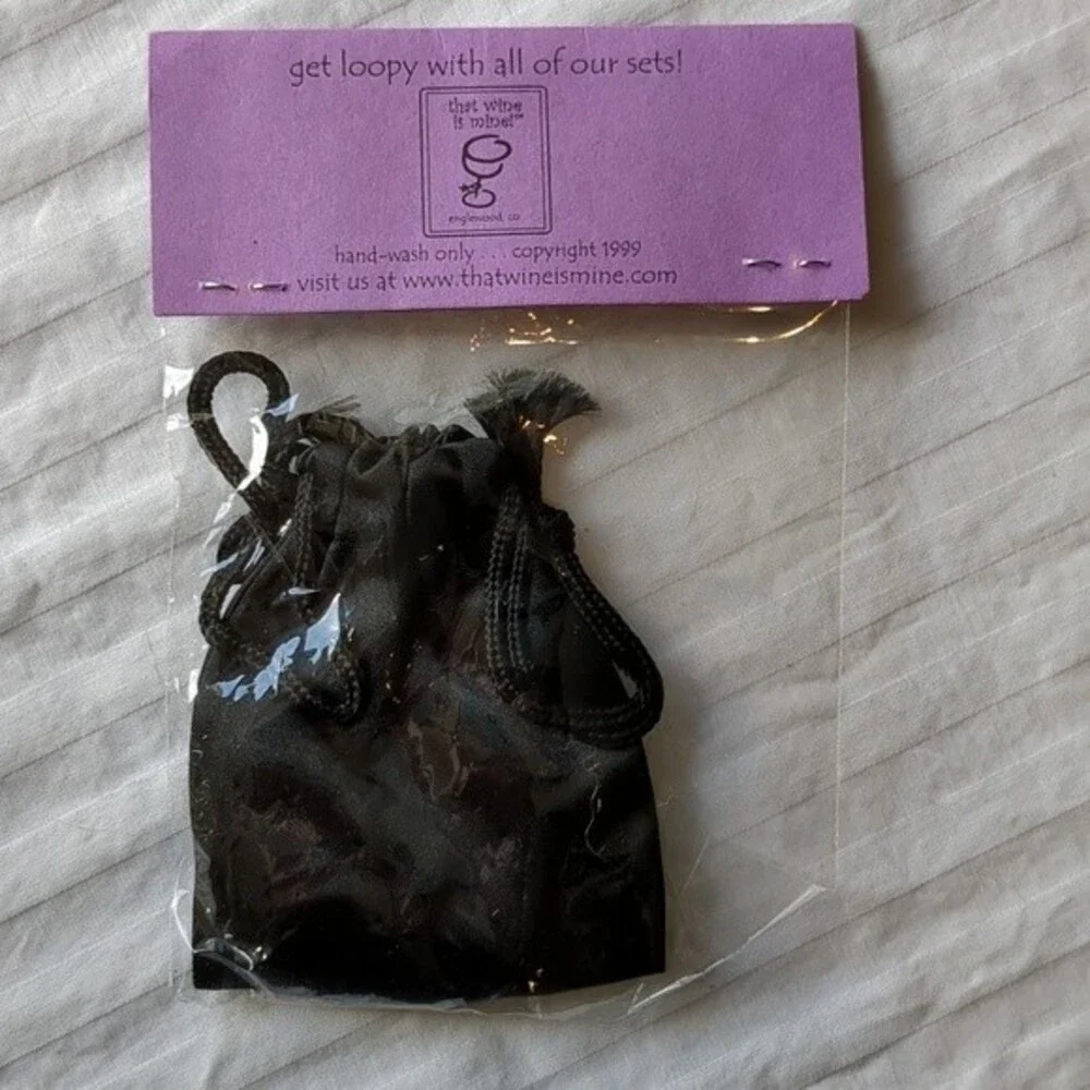 VTG Sur La TableThat Wine is Mine 6 Grapevine Wine Glass Charms NWT